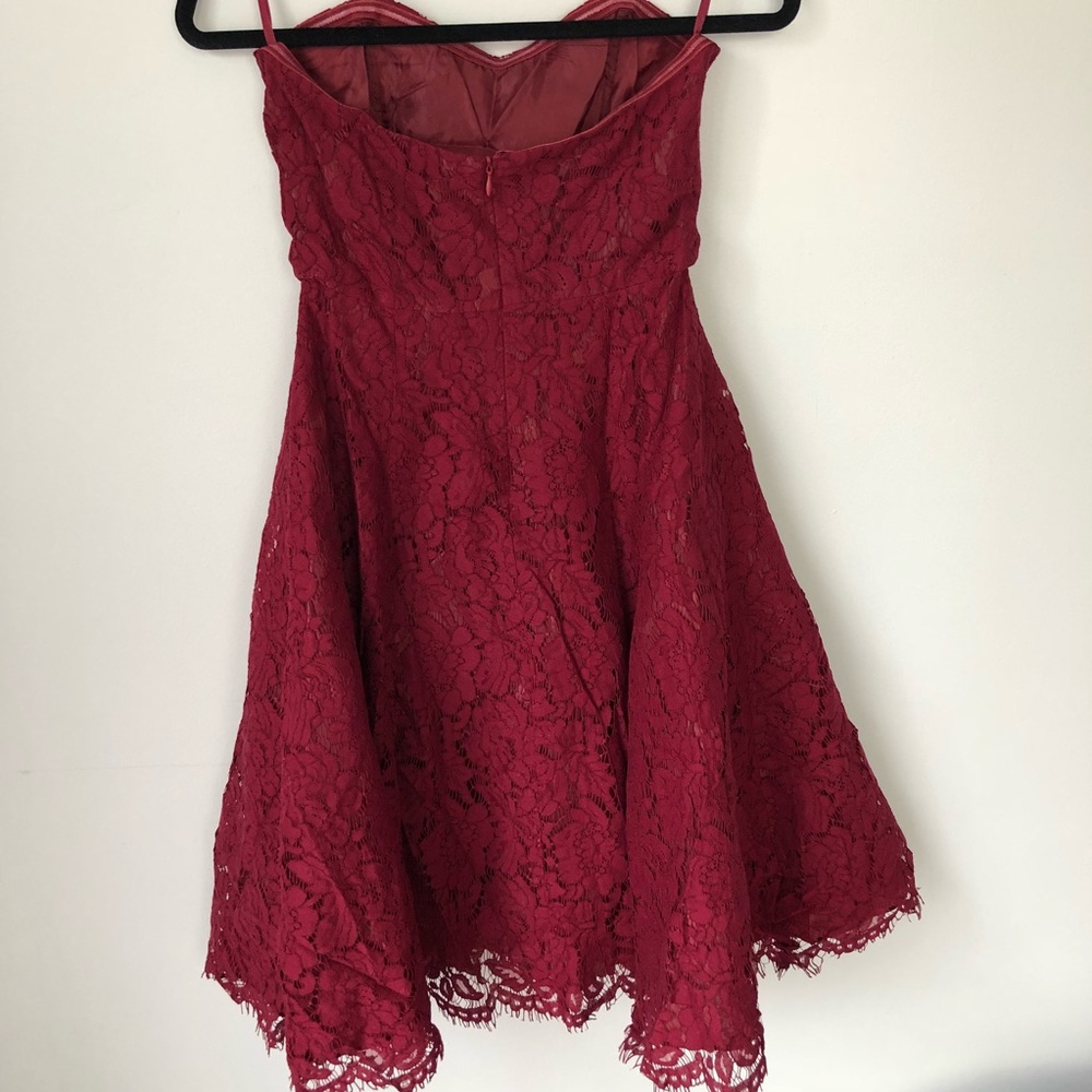 Strapless Lace Burgundy Soprano Dress Small - Picture 4 of 4